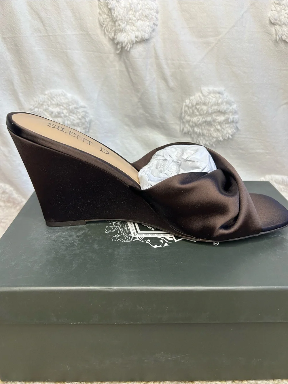Anthropologie Silent D Katia Wedges Satin